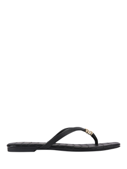 KG Kurt Geiger Rinse Croc Embossed Toe Post Sandals, Black, Black