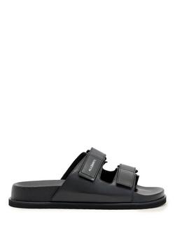 AllSaints Vex Leather Open Toe Sandals, Black, Black