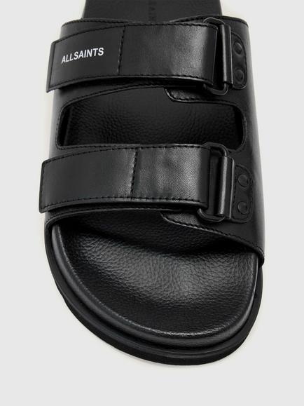 AllSaints Vex Leather Open Toe Sandals, Black - view 2, Black