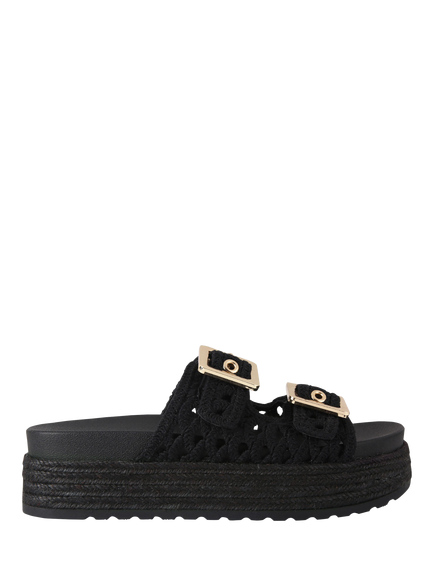 KG Kurt Geiger Madel Braided Footbed Sandals, Black