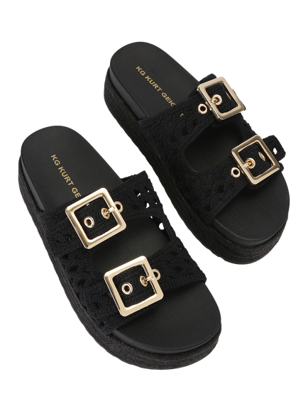 KG Kurt Geiger Madel Braided Footbed Sandals - view 2, Black
