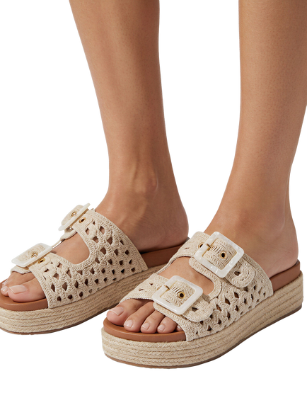 KG Kurt Geiger Madel Braided Footbed Sandals - view 2, Neutral/Multi