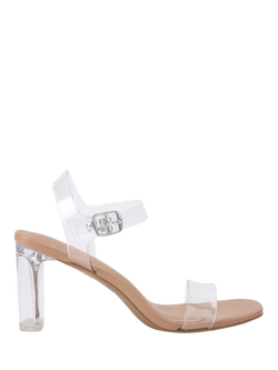 KG Kurt Geiger Ashy Block Heel Sandals, Clear, Clear