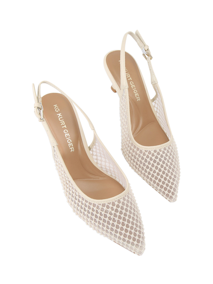 KG Kurt Geiger Tilly Kitten Heel Court Shoes, Natural/Multi - view 2, Natural/Multi