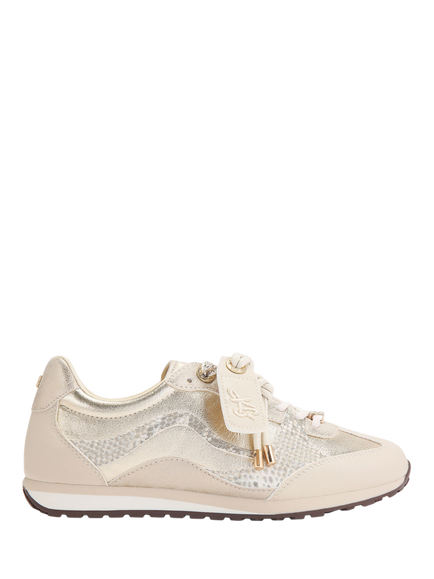 KG Kurt Geiger Lorelei Embellished Lace Up Trainers, Gold, Gold