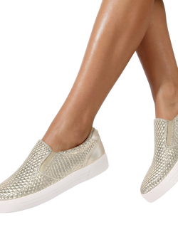 KG Kurt Geiger Lillian Slip In Trainers, Gold - view 2, Gold