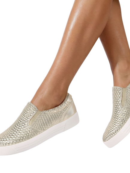 KG Kurt Geiger Lillian Slip In Trainers, Gold - view 2, Gold