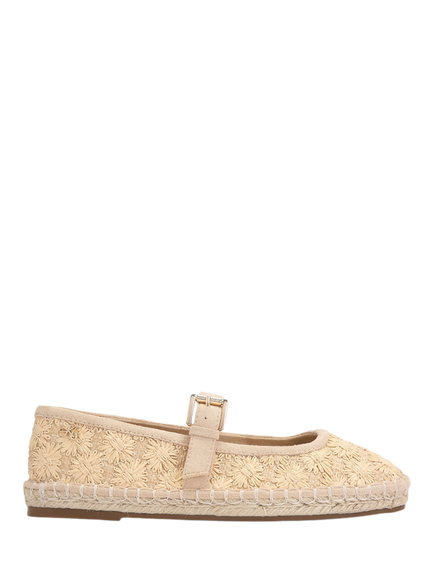 KG Kurt Geiger Noma Flower Detail Ballerina Espadrilles, Neutral