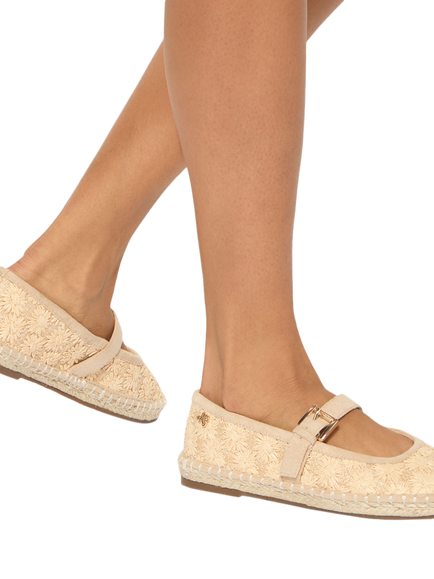KG Kurt Geiger Noma Flower Detail Ballerina Espadrilles - view 2, Neutral