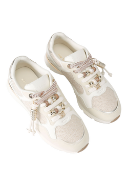 KG Kurt Geiger Lira Embellished Trainers, White/Multi - view 2, White/Multi