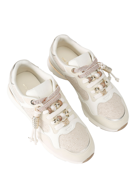 KG Kurt Geiger Lira Embellished Trainers, White/Multi - view 2, White/Multi