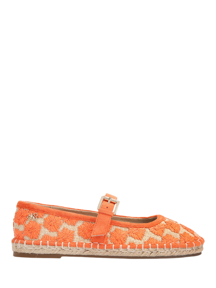 KG Kurt Geiger Noma Flower Detail Ballerina Espadrilles, Orange