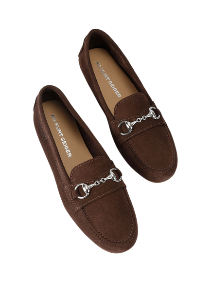 KG Kurt Geiger Nellie Suede Loafers, Brown Dark - view 2, Brown Dark