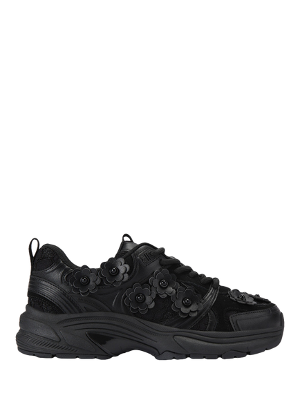 KG Kurt Geiger Lexie Flower Mesh Trainers, Black/Multi, Black/Multi