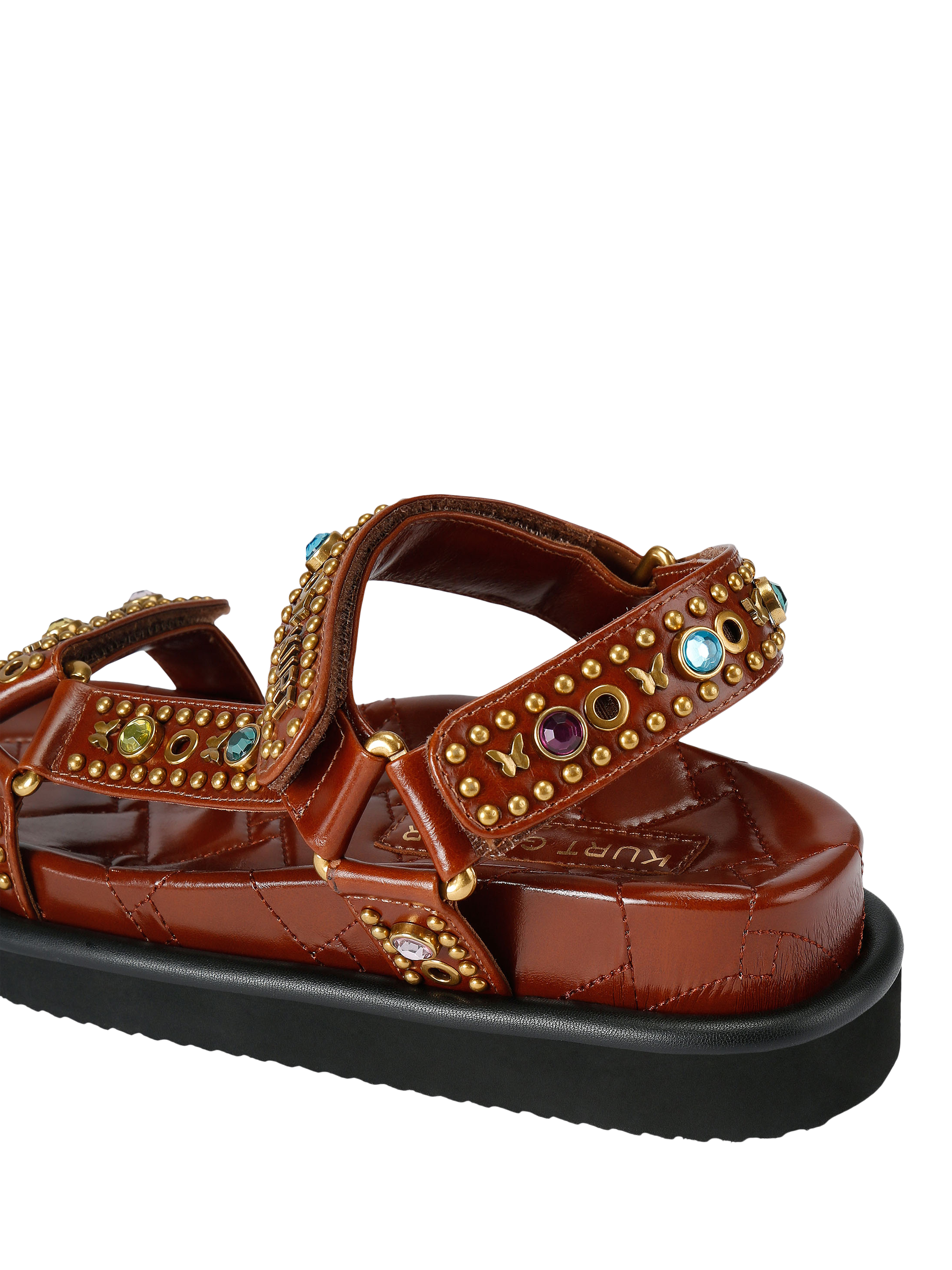 Kurt Geiger London Orson Quilted Sandals, Brown/Multi