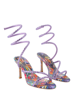 Kurt Geiger London Spiral Asymmetric Strappy Sandals, Lilac - view 2, Lilac