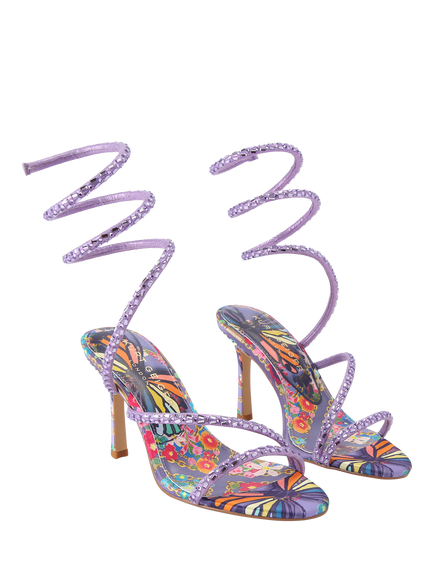 Kurt Geiger London Spiral Asymmetric Strappy Sandals, Lilac - view 2, Lilac