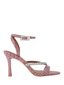 Kurt Geiger London Crystal Strap Stiletto Heel Sandals, Pink, Pink