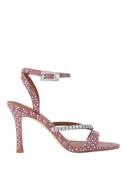 Kurt Geiger London Crystal Strap Stiletto Heel Sandals, Pink, Pink