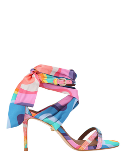 Kurt Geiger London Scarf Wrap Stiletto Heel Sandals, Multi, Multi