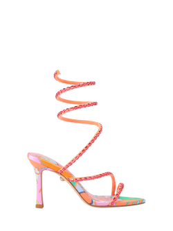 Kurt Geiger London Spiral Asymmetric Strappy Sandals, Pink, Pink