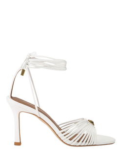 Kurt Geiger London Multi Strap Tie Stiletto Heel Sandals, White, White