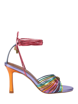 Kurt Geiger London Multi Strap Tie Stiletto Heel Sandals, Multi, Multi