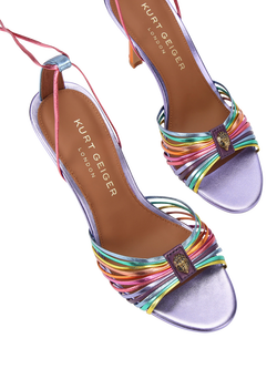 Kurt Geiger London Multi Strap Tie Stiletto Heel Sandals, Multi - view 2, Multi