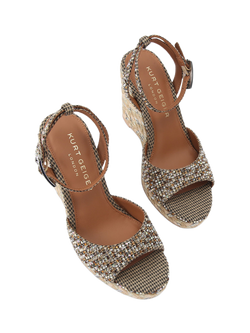 Kurt Geiger London Embellished Wedge Heel Espadrille Sandals, Multi - view 2, Multi