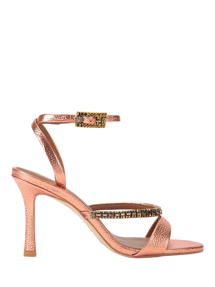 Kurt Geiger London Crystal Strap Stiletto Heel Sandals, Peach, Peach