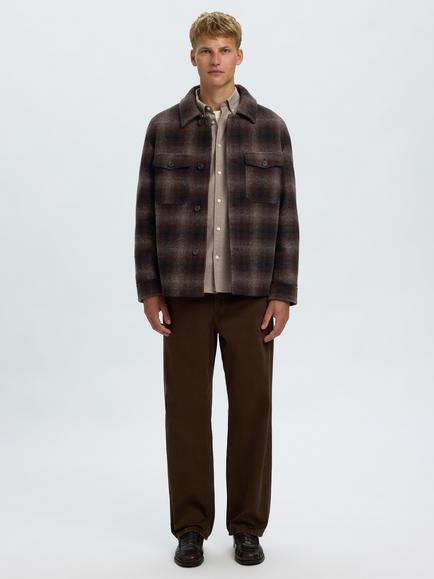 Selected Check Wool Shacket, Delicioso/Navy/Grey - view 2, Delicioso/Navy/Grey