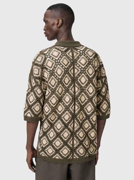 AllSaints Morena Cotton Blend Cardigan, Green - view 2, Green