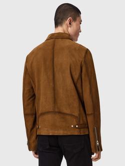 AllSaints Ashwood Suede Jacket, Brown - view 2, Brown