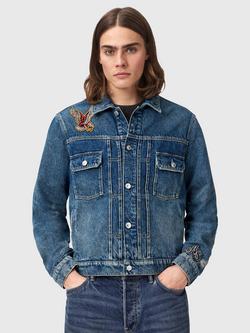 AllSaints Exile Slim Fit Denim Jacket, Washed Indigo, Washed Indigo