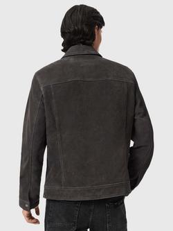 AllSaints Rhone Zip Front Leather Jacket - view 2, Anthracite Grey