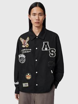 AllSaints Soundman Coach Shirt Jacket, Black, Black