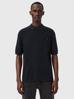 AllSaints Aspen Regular Fit Polo Shirt, Blue