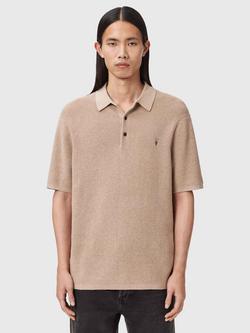 AllSaints Aspen Regular Fit Polo Shirt, Grey Mid