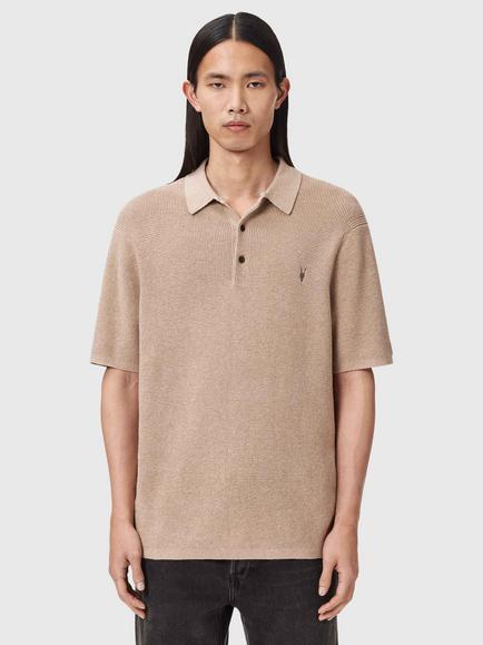 AllSaints Aspen Regular Fit Polo Shirt, Grey Mid