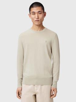 AllSaints Mode Merino Wool Crew Neck Jumper, Green Mid, Green Mid