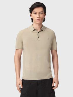 AllSaints Mode Merino Wool Slim Fit Short Sleeve Polo Shirt, Green, Green