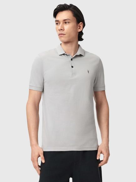AllSaints Reform Slim Fit Polo Shirt, Pack of 2, Grey/Lake Blue