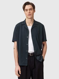 AllSaints Hudson Cotton Loose Fit Shirt, Agate