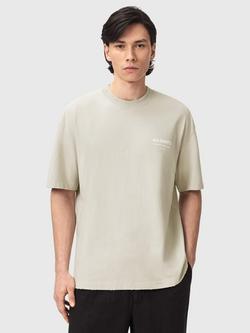 AllSaints Dreamer Cotton Loose Fit Short Sleeve Logo T-Shirt, Powdered Green, Powdered Green