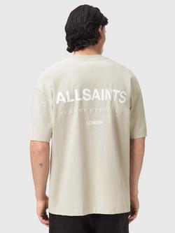 AllSaints Dreamer Cotton Loose Fit Short Sleeve Logo T-Shirt, Powdered Green - view 2, Powdered Green
