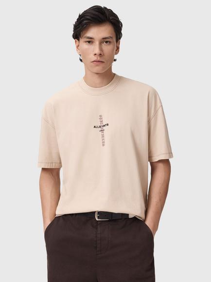 AllSaints Knox Crew Neck Cotton T-Shirt, Phantom White, Phantom White