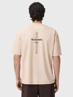 AllSaints Knox Crew Neck Cotton T-Shirt, Phantom White - view 2, Phantom White