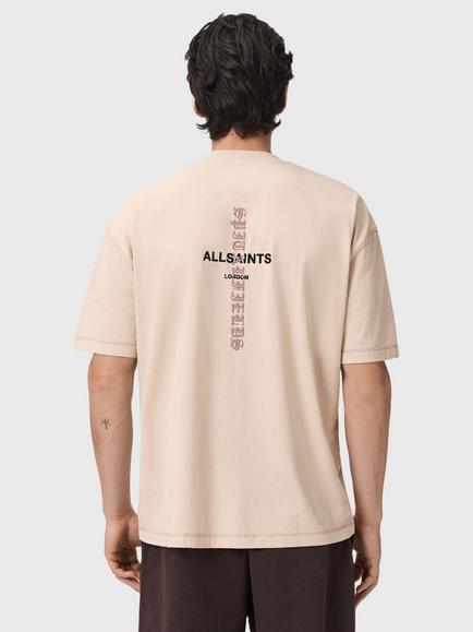 AllSaints Knox Crew Neck Cotton T-Shirt, Phantom White - view 2, Phantom White