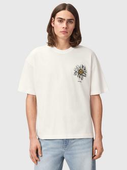 AllSaints Petals Short Sleeve Cotton T-Shirt, Chalk White
