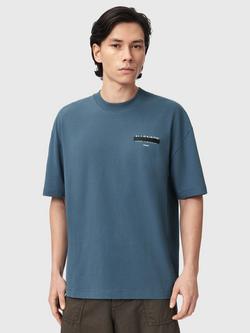 AllSaints Redact Short Sleeve T-Shirt, Waved Blue